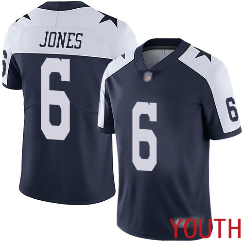 Youth Dallas Cowboys Limited Navy Blue Chris Jones Alternate #6 Vapor Untouchable Throwback NFL Jersey